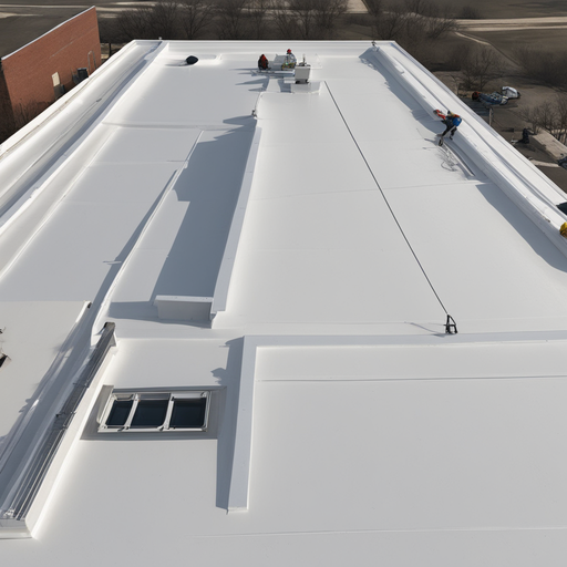 Commercial building flat roof inspection