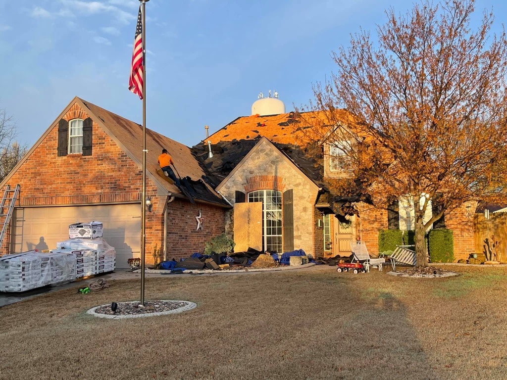 Tear-off process on a brick home